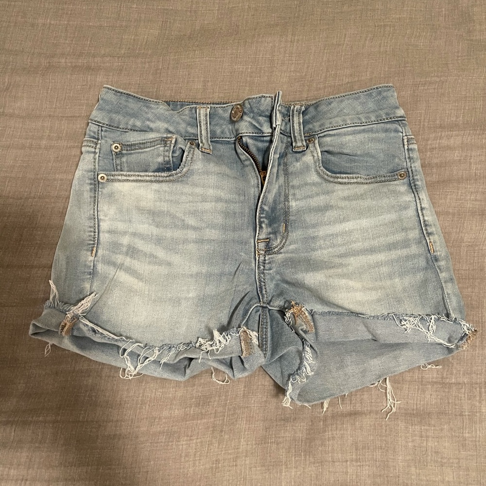American Eagle light blue jean shorts